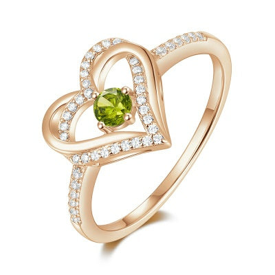 Blue heart stone ring